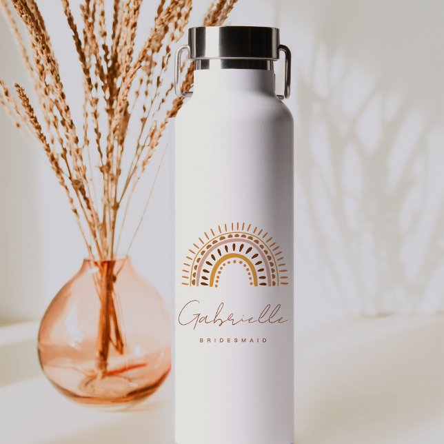 GROOVY Bohemian Rainbow Bridesmaid Water Bottle (Creator Uploaded)