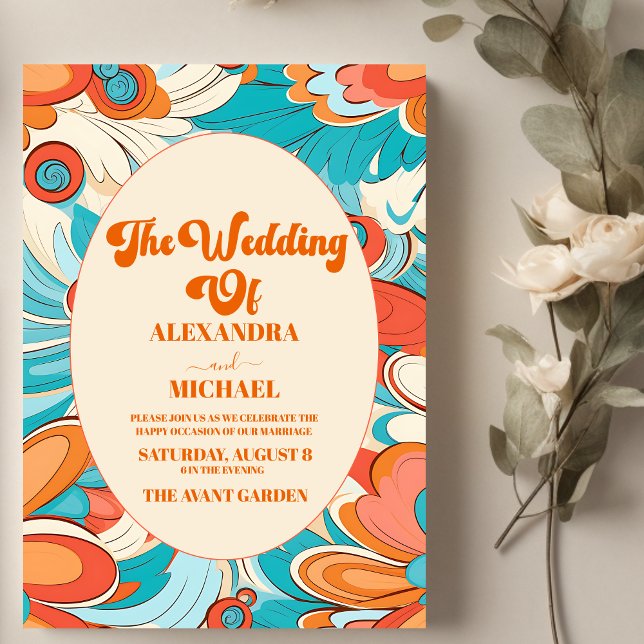 Groovy Boho Beachy Fun Vibes Wedding Invitation (Creator Uploaded)