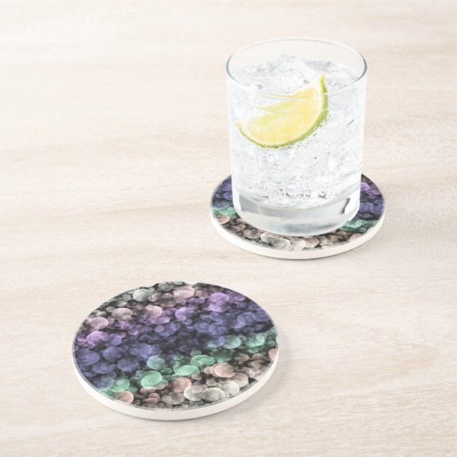 Groovy Boho Bubbles Eclectic Uingender Pride Flag Coaster (Side)