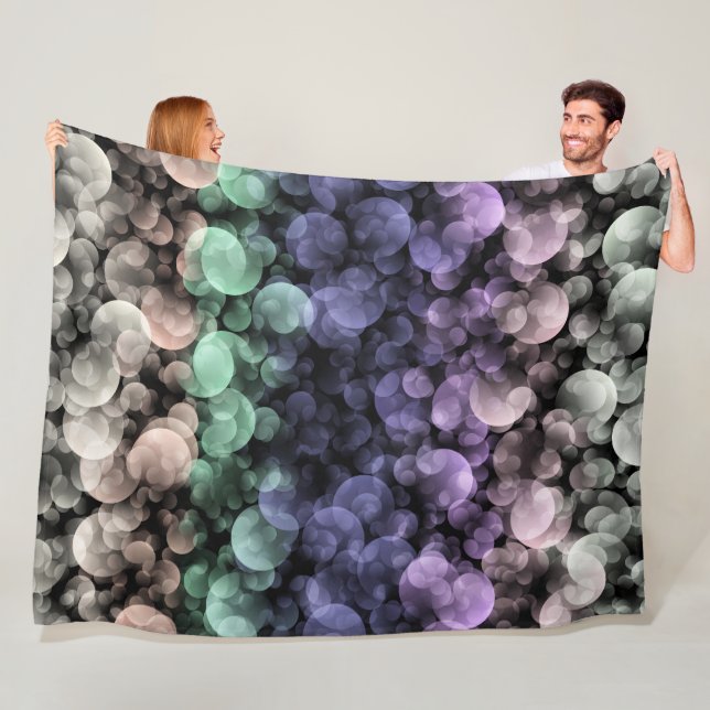 Groovy Boho Bubbles Eclectic Uingender Pride Flag Fleece Blanket (In Situ)