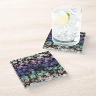 Groovy Boho Bubbles Eclectic Uingender Pride Flag Glass Coaster