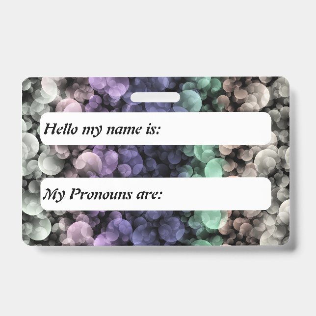 Groovy Boho Bubbles Eclectic Uingender Pride Flag ID Badge (Front)