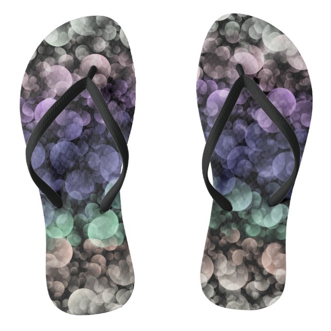 Groovy Boho Bubbles Eclectic Uingender Pride Flag Jandals (Footbed)