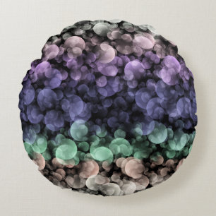 Groovy Boho Bubbles Eclectic Uingender Pride Flag Round Cushion