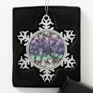 Groovy Boho Bubbles Eclectic Uingender Pride Flag Snowflake Pewter Christmas Ornament