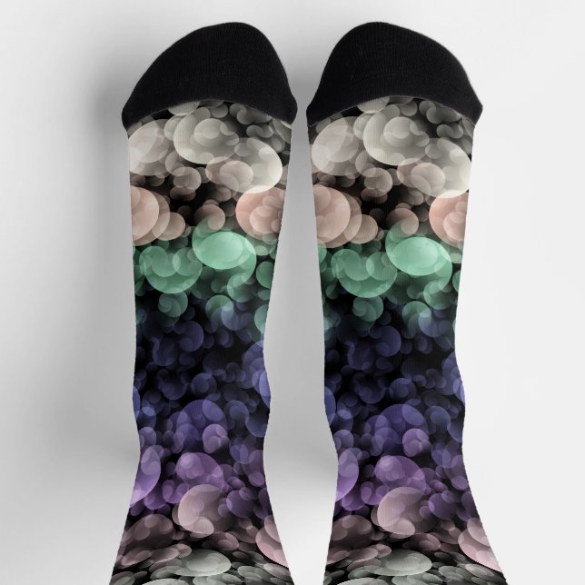 Groovy Boho Bubbles Eclectic Uingender Pride Flag Socks (Top)