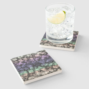 Groovy Boho Bubbles Eclectic Uingender Pride Flag Stone Coaster