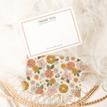 Groovy Boho Floral Birthday Party Celebration Thank You Card<br><div class="desc">Thank your friends and loved ones for attending your little girl's groovy boho birthday party with this elegant and modern-vintage flat thank you card.</div>