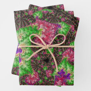 Groovy Boho Hippie Funky Spiral Fractal Art Wrapping Paper Sheet