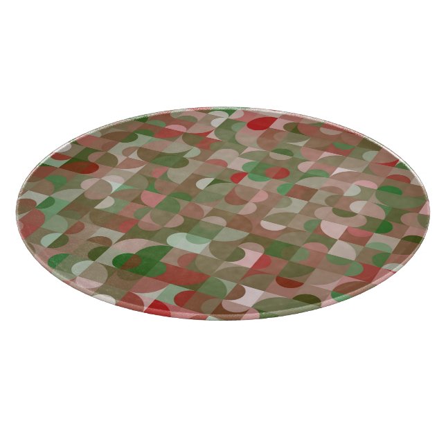Groovy Boho Mod Retro Geometric Christmas Cutting Board (Corner)