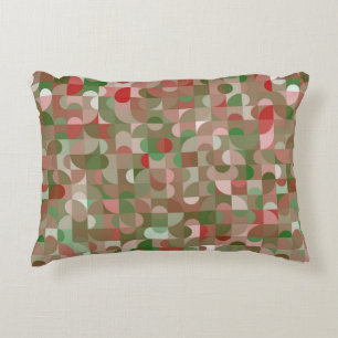 Groovy Boho Mod Retro Geometric Christmas Decorative Cushion