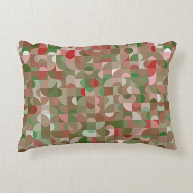 Groovy Boho Mod Retro Geometric Christmas Decorative Cushion (Front)