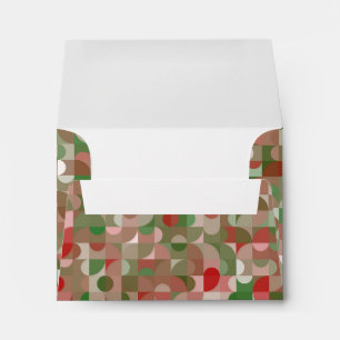 Groovy Boho Mod Retro Geometric Christmas Envelope
