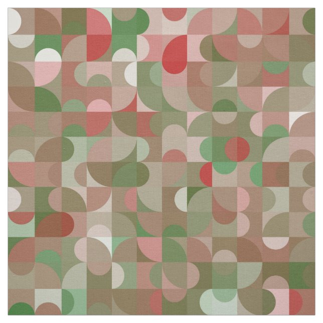 Groovy Boho Mod Retro Geometric Christmas Fabric (Swatch)