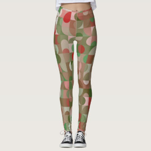 Groovy Boho Mod Retro Geometric Christmas Leggings