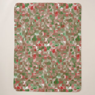 Groovy Boho Mod Retro Geometric Christmas Sherpa Blanket
