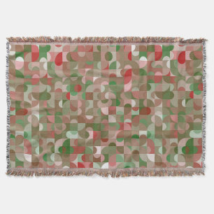 Groovy Boho Mod Retro Geometric Christmas Throw Blanket