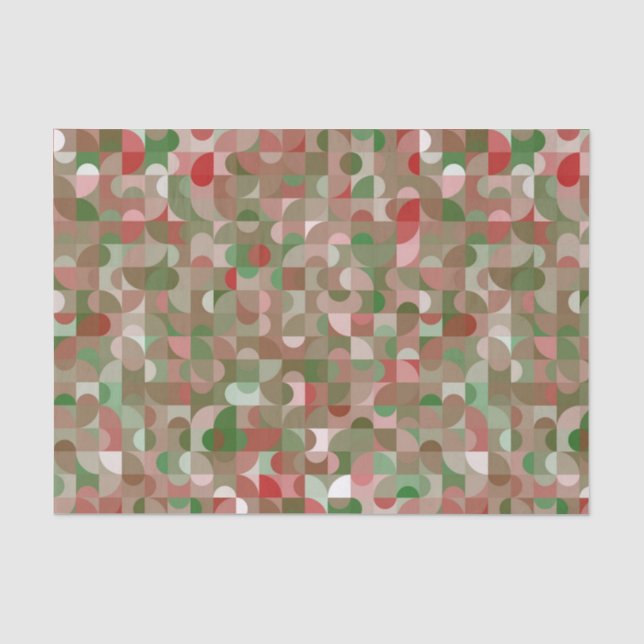 Groovy Boho Mod Retro Geometric Christmas Tissue P Paper (Front)