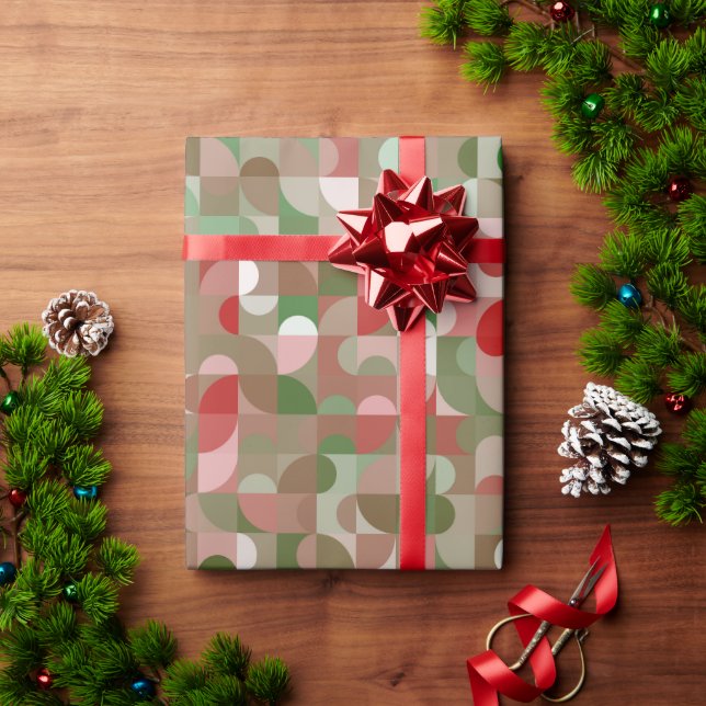 Groovy Boho Mod Retro Geometric Christmas Wrapping Wrapping Paper (Holiday Gift)