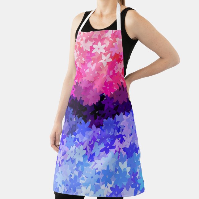 Groovy Boho Quirky Retro Floral Omnisexual Pride Apron (Insitu)