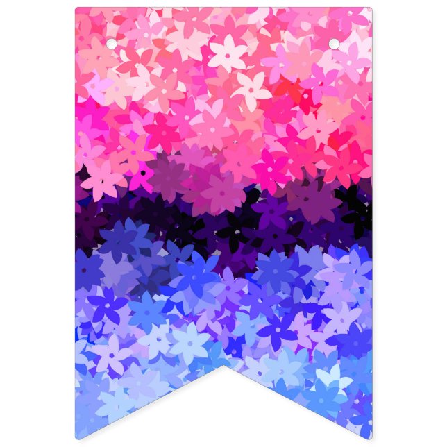Groovy Boho Quirky Retro Floral Omnisexual Pride Bunting (First Flag)
