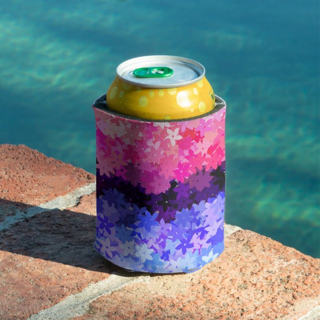 Groovy Boho Quirky Retro Floral Omnisexual Pride Can Cooler (In Situ Pool)
