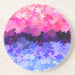 Groovy Boho Quirky Retro Floral Omnisexual Pride Coaster