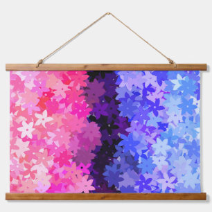 Groovy Boho Quirky Retro Floral Omnisexual Pride Hanging Tapestry