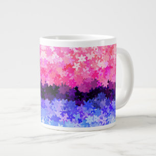Groovy Boho Quirky Retro Floral Omnisexual Pride Large Coffee Mug