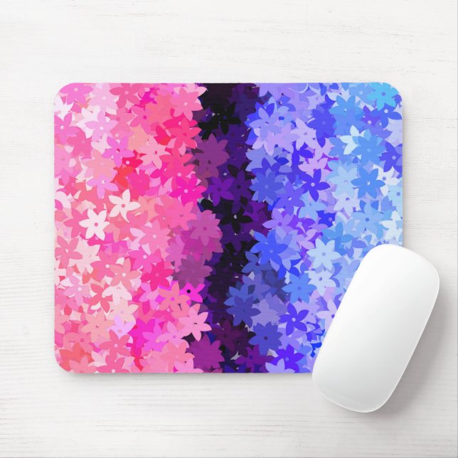 Groovy Boho Quirky Retro Floral Omnisexual Pride Mouse Pad (With Mouse)