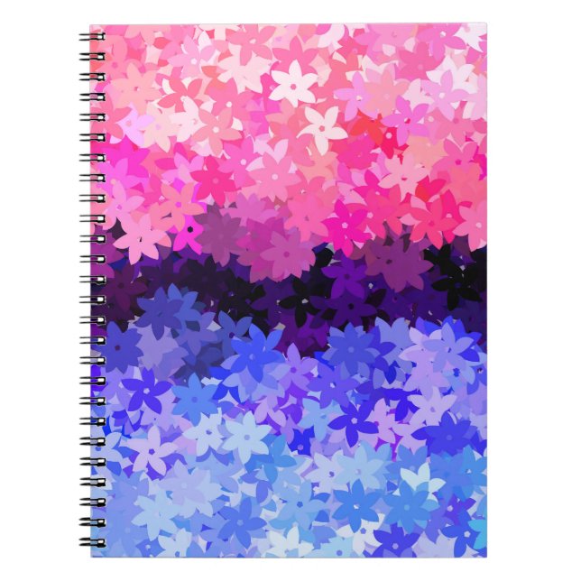 Groovy Boho Quirky Retro Floral Omnisexual Pride Notebook (Front)