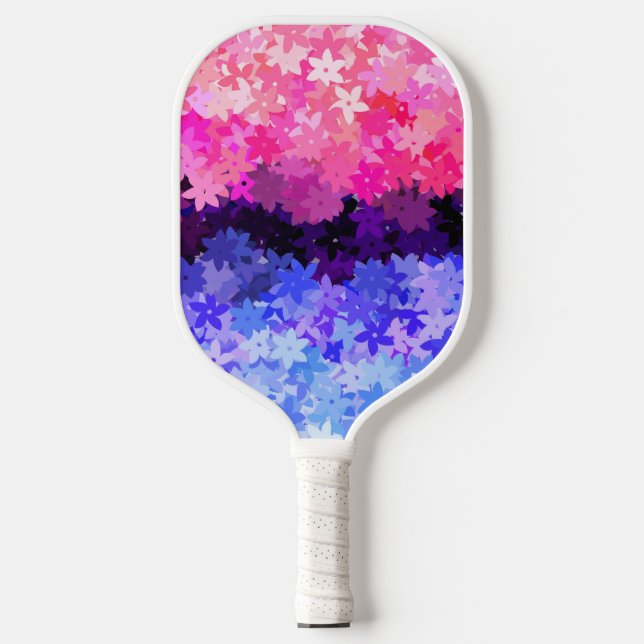 Groovy Boho Quirky Retro Floral Omnisexual Pride Pickleball Paddle (Front)
