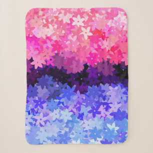 Groovy Boho Quirky Retro Floral Omnisexual Pride Sherpa Blanket