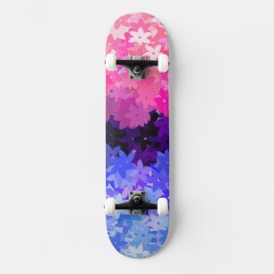 Groovy Boho Quirky Retro Floral Omnisexual Pride Skateboard