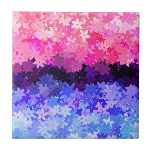 Groovy Boho Quirky Retro Floral Omnisexual Pride Tile