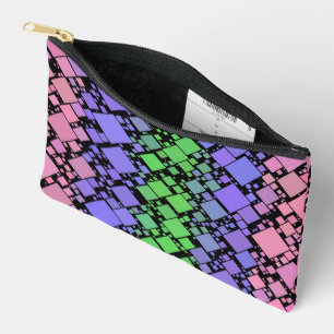 Groovy Boho Retro Mod Geometric Trigender Pride Accessory Pouch