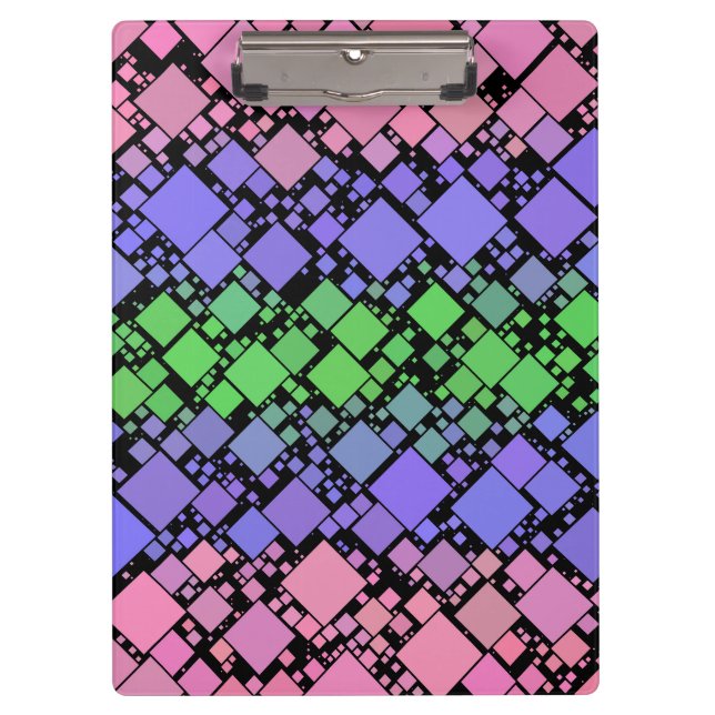Groovy Boho Retro Mod Geometric Trigender Pride Clipboard (Front)
