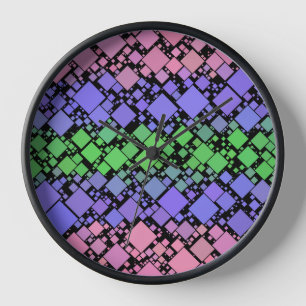 Groovy Boho Retro Mod Geometric Trigender Pride Clock
