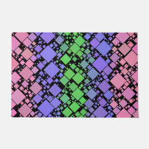 Groovy Boho Retro Mod Geometric Trigender Pride Doormat