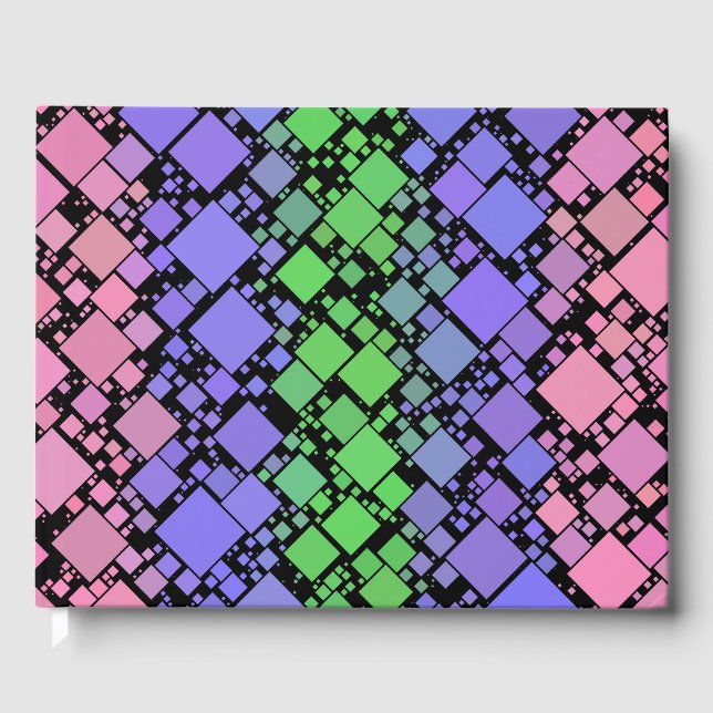 Groovy Boho Retro Mod Geometric Trigender Pride Guest Book (Front)