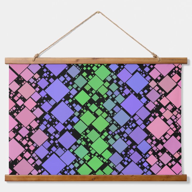 Groovy Boho Retro Mod Geometric Trigender Pride Hanging Tapestry (Front)