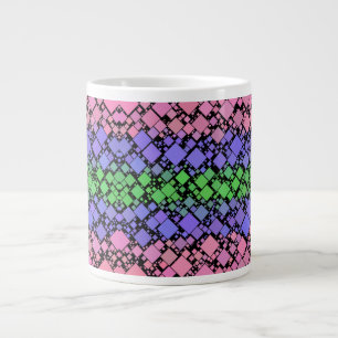 Groovy Boho Retro Mod Geometric Trigender Pride Large Coffee Mug