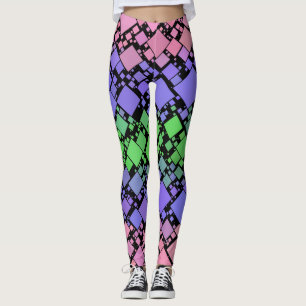 Groovy Boho Retro Mod Geometric Trigender Pride Leggings