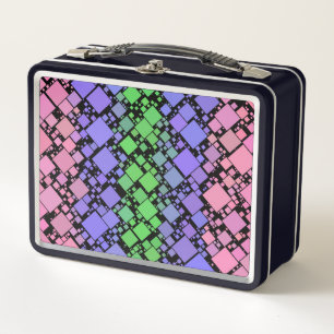 Groovy Boho Retro Mod Geometric Trigender Pride Metal Lunch Box