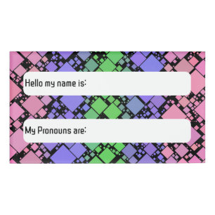 Groovy Boho Retro Mod Geometric Trigender Pride Name Tag