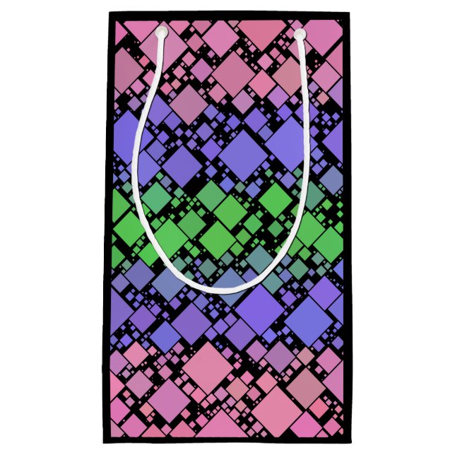 Groovy Boho Retro Mod Geometric Trigender Pride Small Gift Bag (Front)