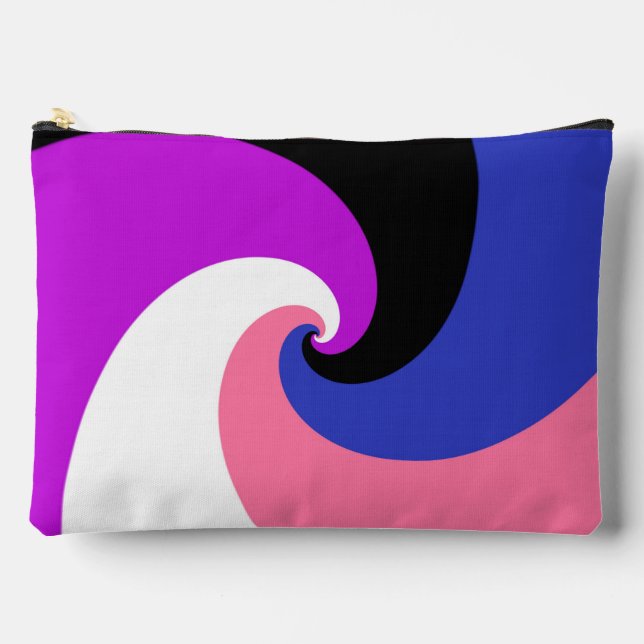 Groovy Boho Spiral Abstract Genderfluid Pride Flag Accessory Pouch (Front)