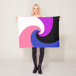 Groovy Boho Spiral Abstract Genderfluid Pride Flag Fleece Blanket