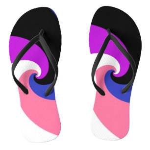 Groovy Boho Spiral Abstract Genderfluid Pride Flag Jandals