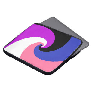 Groovy Boho Spiral Abstract Genderfluid Pride Flag Laptop Sleeve